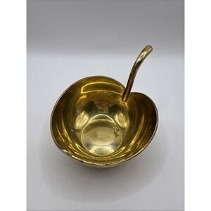 Solid Brass Leaf Shaped Bowl Trinket Ring Soap Dish 3"x5" Made In India